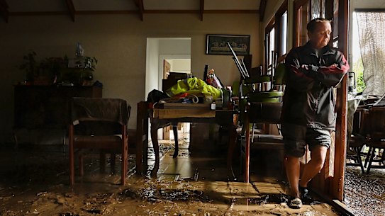 Michelle Bennett has started the clean-up at her Croki home.