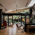 North House lounge and deck… the house is a showcase for artworks.