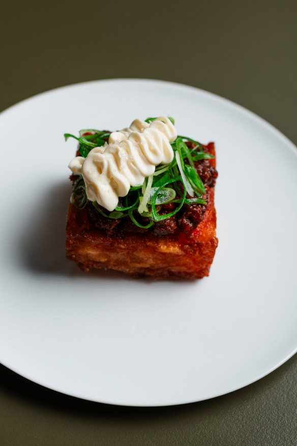 Potato rosti with creme fraiche. 