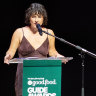WAR presdient Bridget Raffal accepts the award for Cultural Change Champion.