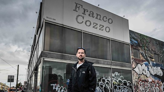 Co-founder of Moondog, Karl van Buuren, the old Franco Cozzo building in Footscray in June.
