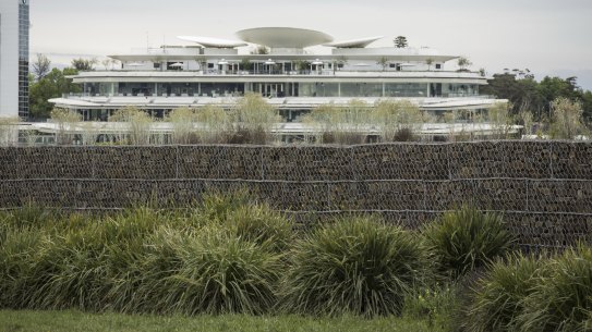 The Flemington racecourse flood wall.