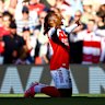 Eberechi Eze of Arsenal after scoring what proved the only goal of a win over Newcastle.