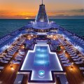 The pool deck on board Oceania Riviera.