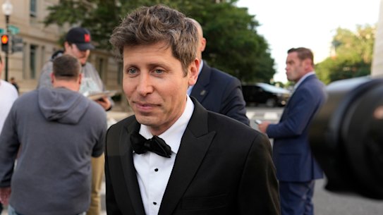 OpenAI CEO Sam Altman walks to the White House to attend a state dinner hosted for China’s President Xi Jinping.