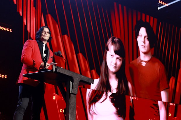  Jack White of The White Stripes speaks onstage during the 2025 Rock & Roll Hall of Fame Induction Ceremony 