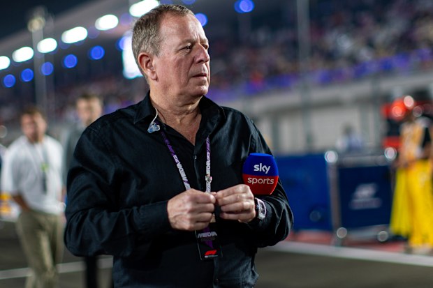 Sky Sports presenter Martin Brundle on the grid.