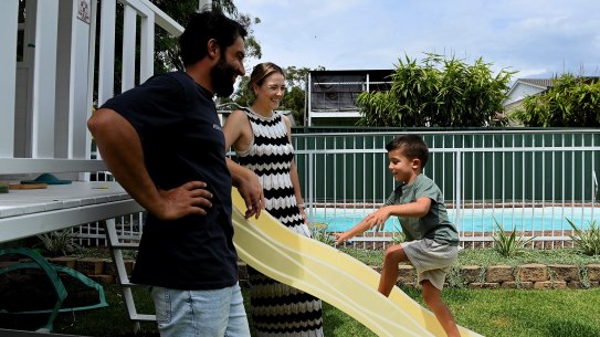 Ashleigh Pearsall, centre, with her husband Damon Baptiste and son Charlie, says the IVF rebate could be the difference between how many rounds of the treatment families can afford. 