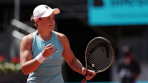 Ash Barty couldn’t get past the powerful Aryna Sabalenka in Madrid.