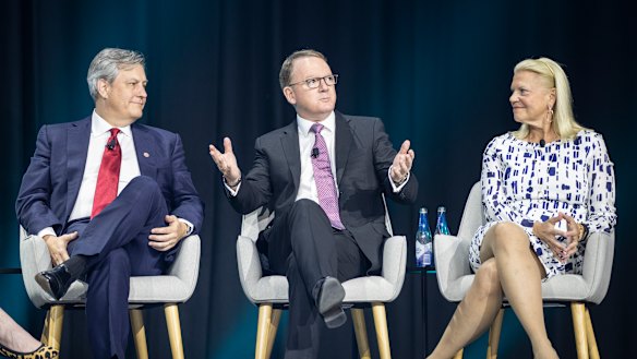 IBM CEO Ginni Rometty (far right) said 70 billion attacks a day hit the company and its clients.