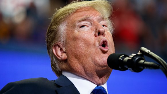 President Trump mocked Dr Christine Blasey Ford at a rally in Mississippi.