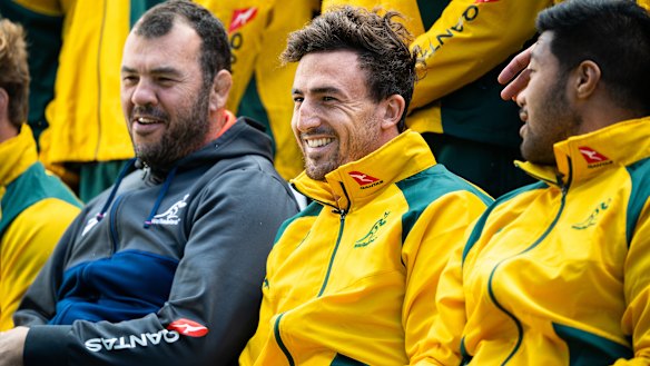 Tom Banks at the Wallabies captain's run at Eden Park on Friday.