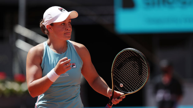 Ash Barty couldn’t get past the powerful Aryna Sabalenka in Madrid.