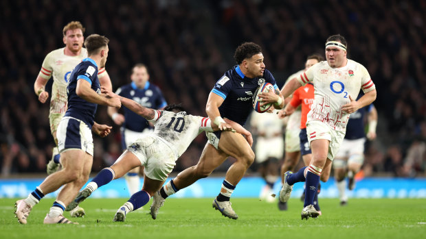 Frankston to Glasgow: Former Rebels back Sione Tuipulotu is a midfield weapon for Scotland. 