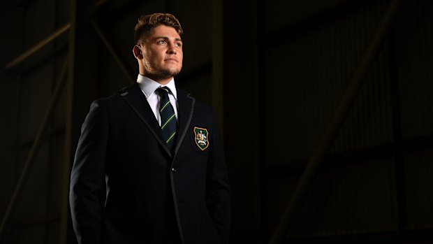 James O'Connor at the announcement of the Wallabies World Cup squad, an event he missed before the 2011 tournament.