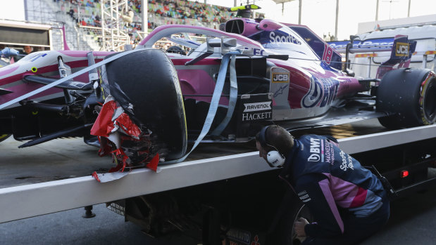 It was a day of carnage during practice for the Azerbaijan Grand Prix, with Lance Stroll's car among those damaged.