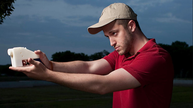 Cody Wilson, the founder of Defense Distributed, with one of his 3D-printed guns.