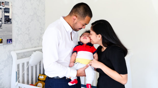 Francis and Carmella Novis have been vigilant about hygiene during the COVID-19 pandemic to protect their baby son Francis. 