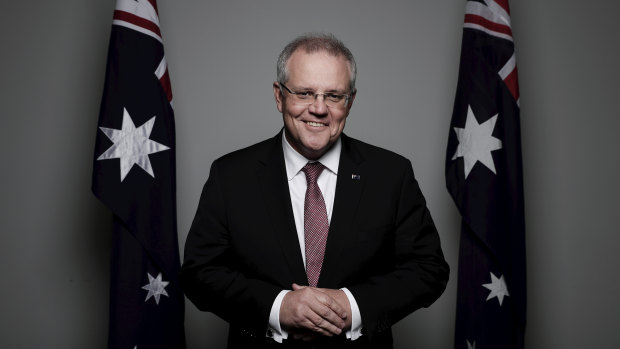 Prime Minister Scott Morrison at Parliament House in Canberra. 