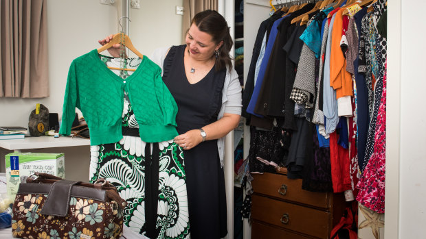 Serina Bird gets most of her clothes from op shops. One of her best buys was an $8 ball gown.