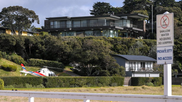 Lindsay Fox’s clifftop compound in Portsea.