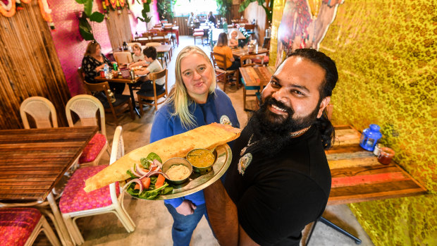 Babajis Kitchen owners Billy Chrombie and Max Kamil Hassan are donating the proceeds of every masala dosa to the Mallacoota golf course.