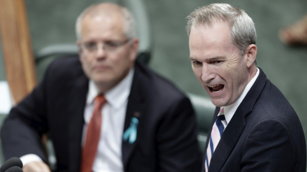 Immigration Minister David Coleman, right, and Scott Morrison both recused themselves from expenditure review committee and cabinet discussions on the issue.