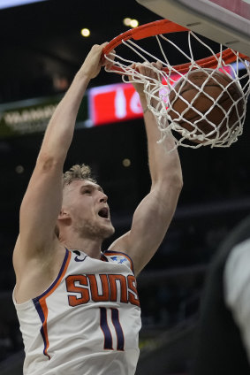 Landale with an emphatic dunk against the LA Clippers earlier this month.