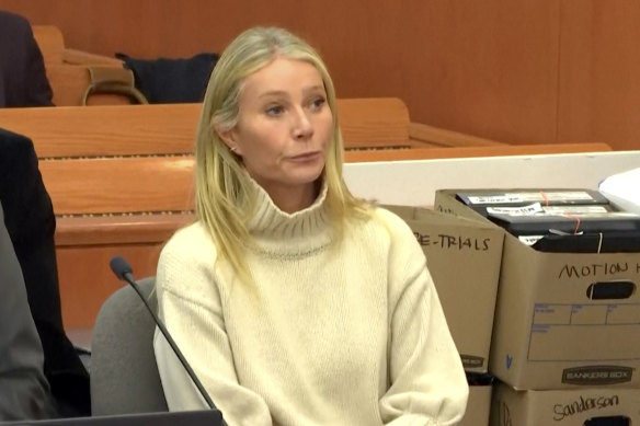Gwyneth Paltrow appears during the ski accident hearing, Tuesday, March 21, 2023