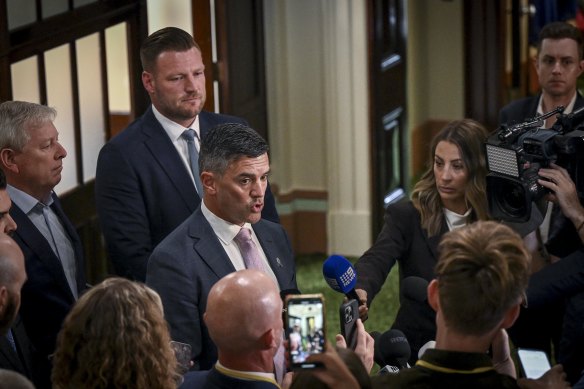 Brad Battin on the day his party room elected him new leader.