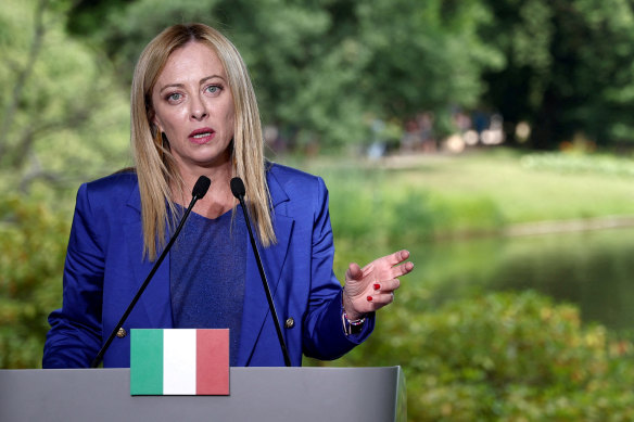 Italian PM Giorgia Meloni.