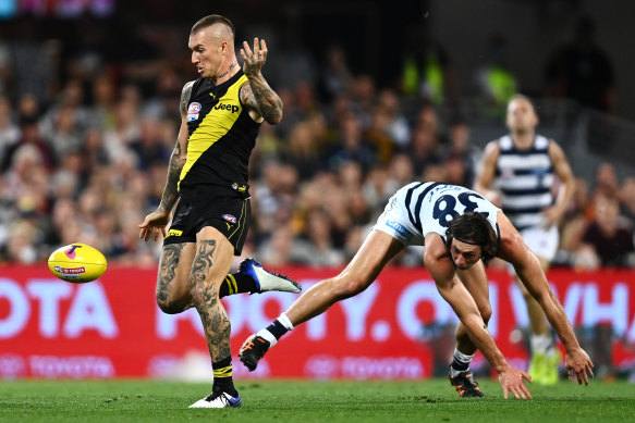 It takes a village to witness what Dustin Martin delivers on the weekend.