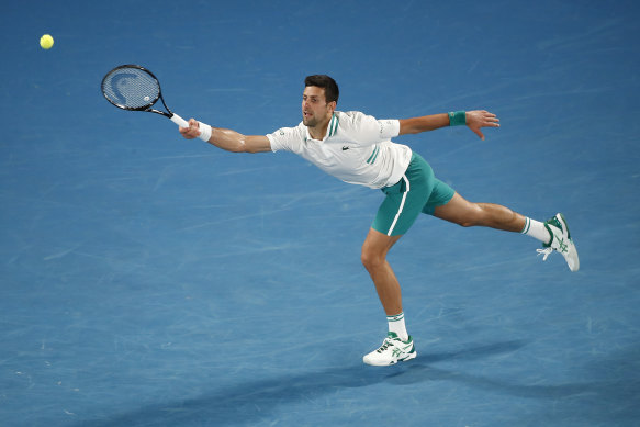 Novak Djokovic proved too good for  Aslan Karatsev in their semi-final on Thursday night.