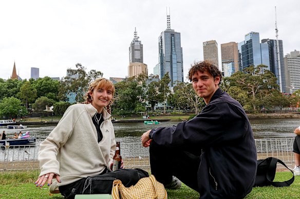 Eliza Chinn and George White, both from the UK, were looking forward to the fireworks tonight. 