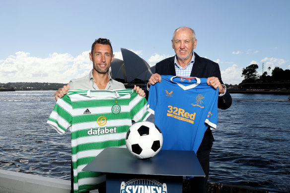 Former Celtic player Scott McDonald and former Rangers player David Mitchell launched the Sydney Super Cup on March 15 2022.