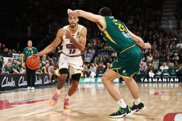 Kings forward Xavier Cooks was a constant presence against Tasmania.