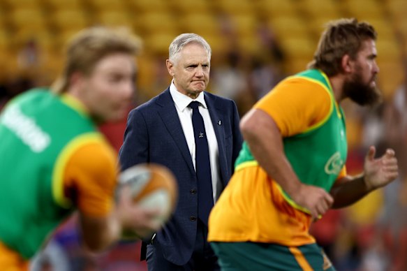 Wallabies coach Joe Schmidt at Suncorp Stadium. 