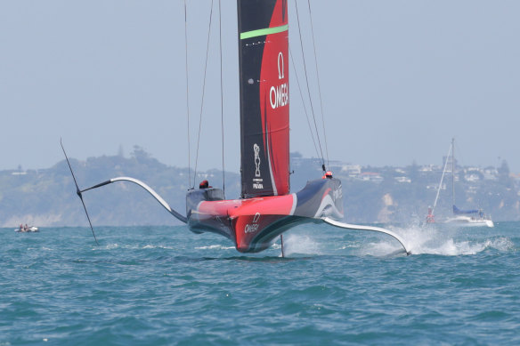 Emirates Team New Zealand competes against INEOS Team UK in December.