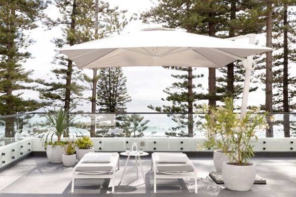 The balcony of the lavishly appointed 177-square-metre Infinity Residence.