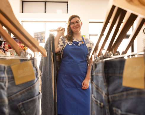 Hanging around: Penelope “Persie” Bensted wants to keep volunteering at Vinnies after finishing her International Baccalaureate.