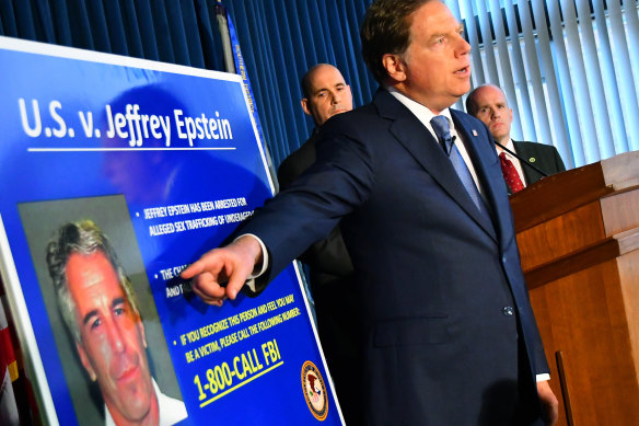 US attorney Geoffrey Berman details new charges against Epstein in July.