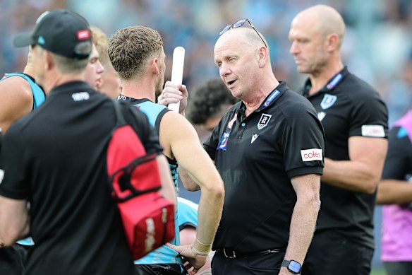 All eyes will be on Ken Hinkley when his side renews their rivalry with Port Adelaide on Sunday night.