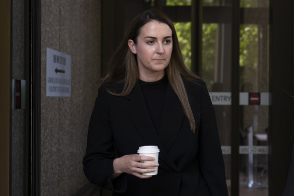 Lauren Gain leaving the Federal Court in Sydney on Wednesday.