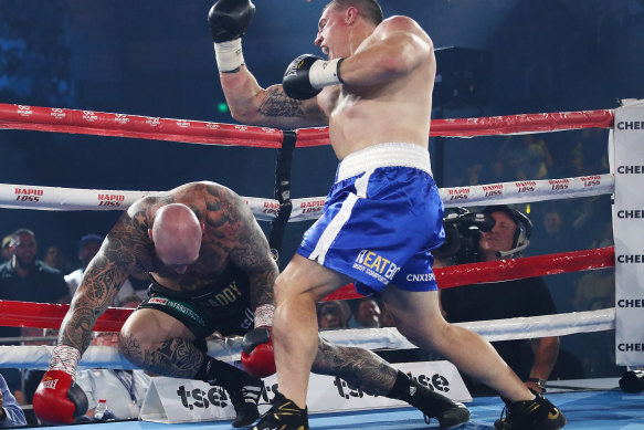 Paul Gallen knocked out Lucas Browne within two minutes on Wednesday night.
