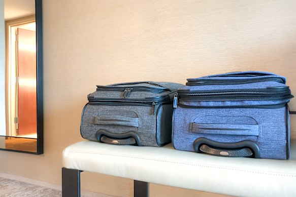 The case for a luggage rack to hold your cases.
