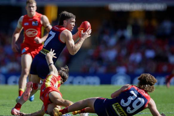 Melbourne’s Jack Viney was best afield against Gold Coast.