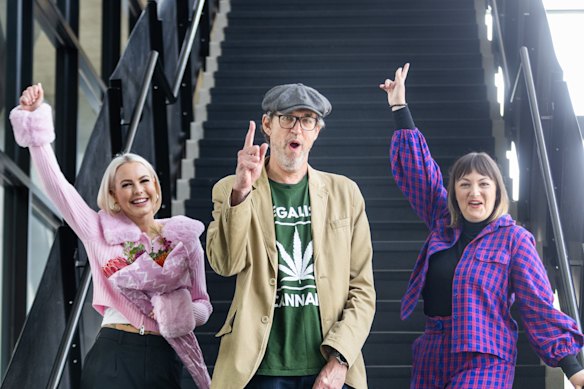 The re-election prospects of (from left) Animal Justice MP Georgie Purcell, and Legalise Cannabis MPs David Ettershank and Rachel Payne have all suffered under the government’s electoral reform.