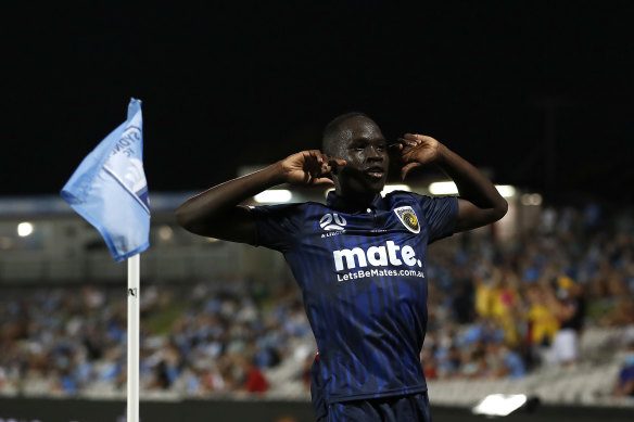 Emerging Central Coast Mariners star Alou Kuol is one of the many young stars who has lit up this new A-League season, one of the best in recent memories.