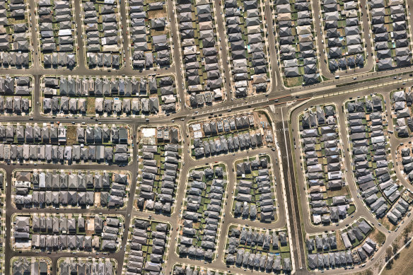 Experts say there is not enough room left for heat-mitigating trees in Sydney’s new suburbs, like Marsden Park.
