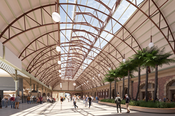 An artist's impression of the glass panels in the roof over the central station's main hall.